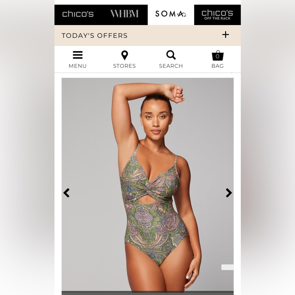 Soma Swimsuit Twist-Front Keyhole One-Piece
